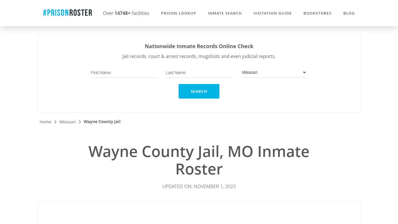 Wayne County Jail, MO Inmate Roster - Prisonroster